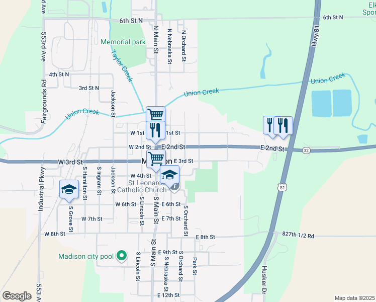 map of restaurants, bars, coffee shops, grocery stores, and more near 300-398 East 2nd Street in Madison