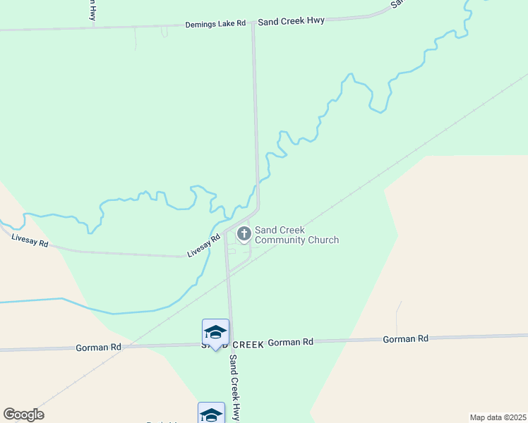map of restaurants, bars, coffee shops, grocery stores, and more near 6101 Sand Creek Highway in Sand Creek