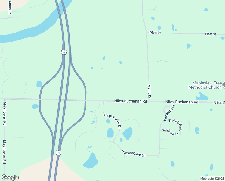 map of restaurants, bars, coffee shops, grocery stores, and more near 2301 Niles Buchanan Road in Niles