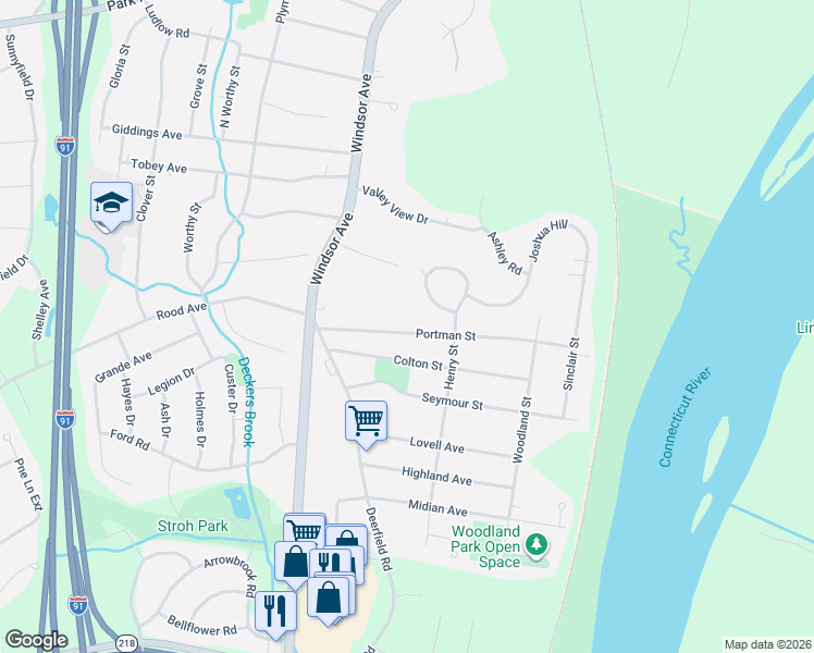 map of restaurants, bars, coffee shops, grocery stores, and more near 75 Portman Street in Windsor