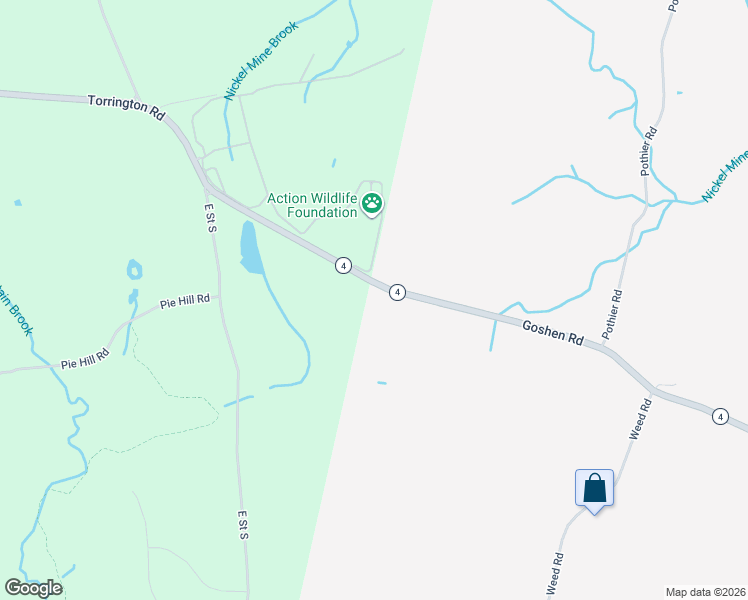 map of restaurants, bars, coffee shops, grocery stores, and more near 1769 Goshen Road in Torrington