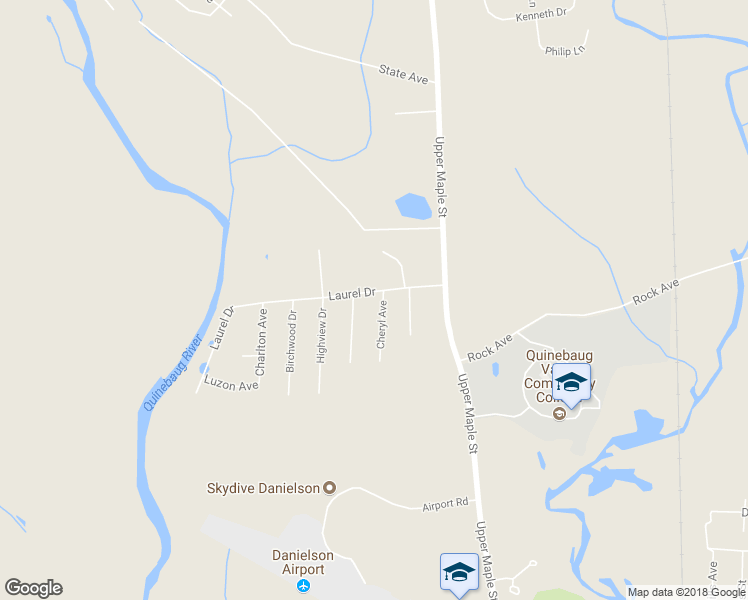 map of restaurants, bars, coffee shops, grocery stores, and more near 29 Laurel Drive in Killingly