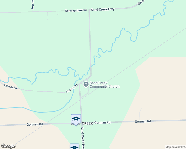 map of restaurants, bars, coffee shops, grocery stores, and more near 6101 Sand Creek Hwy in Sand Creek