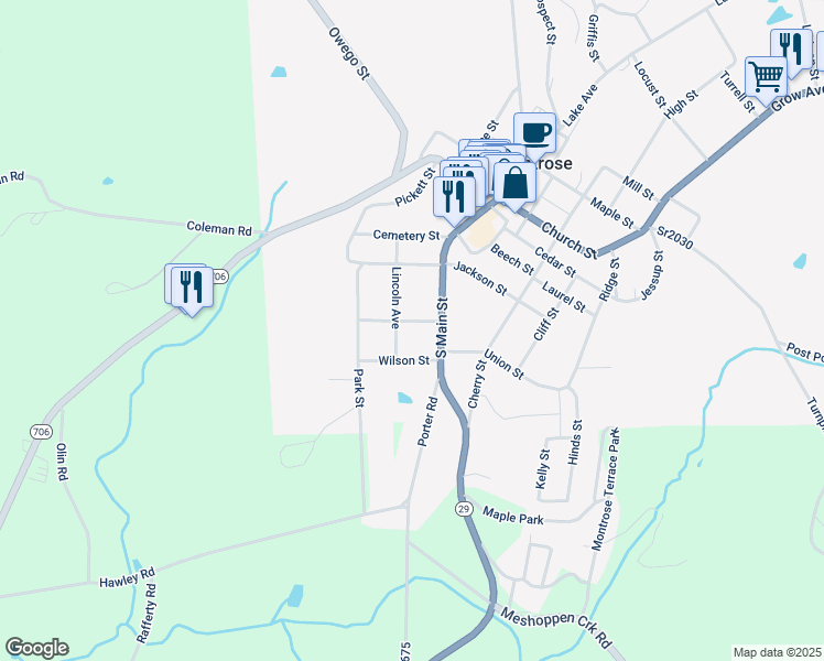 map of restaurants, bars, coffee shops, grocery stores, and more near 120 Drinker Street in Montrose