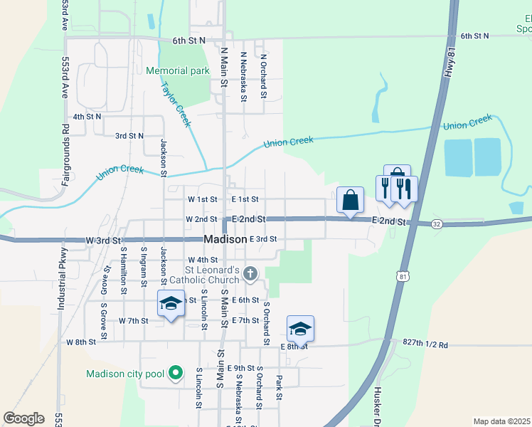 map of restaurants, bars, coffee shops, grocery stores, and more near 300 East 2nd Street in Madison