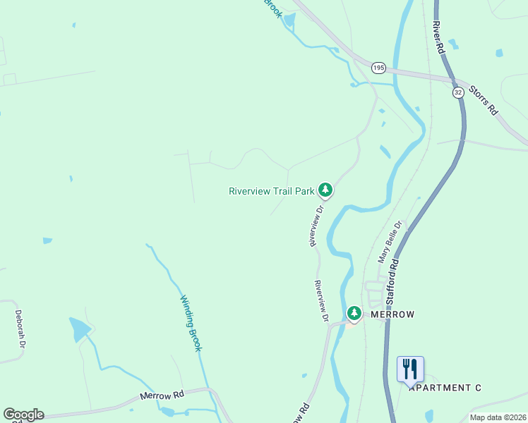 map of restaurants, bars, coffee shops, grocery stores, and more near 132 Mountain Ridge Drive in Coventry