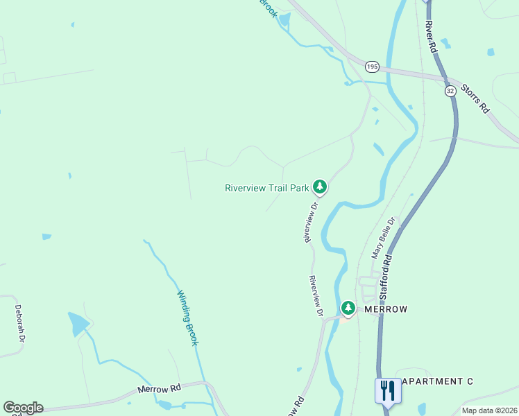 map of restaurants, bars, coffee shops, grocery stores, and more near 132 Mountain Ridge Drive in Coventry