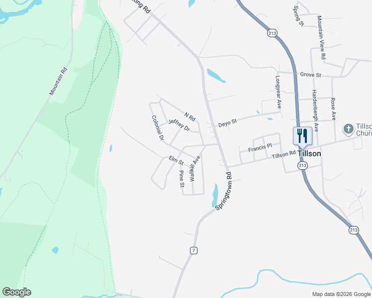 map of restaurants, bars, coffee shops, grocery stores, and more near 4 Orchard Place in Tillson