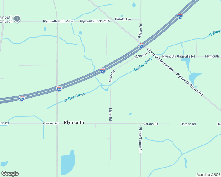 map of restaurants, bars, coffee shops, grocery stores, and more near Mann Road in Ashtabula County
