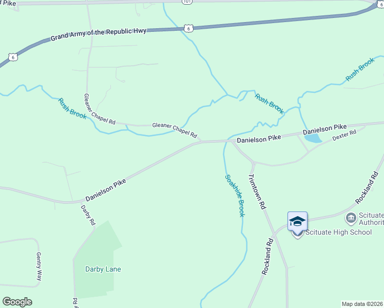 map of restaurants, bars, coffee shops, grocery stores, and more near 590 Danielson Pike in Scituate