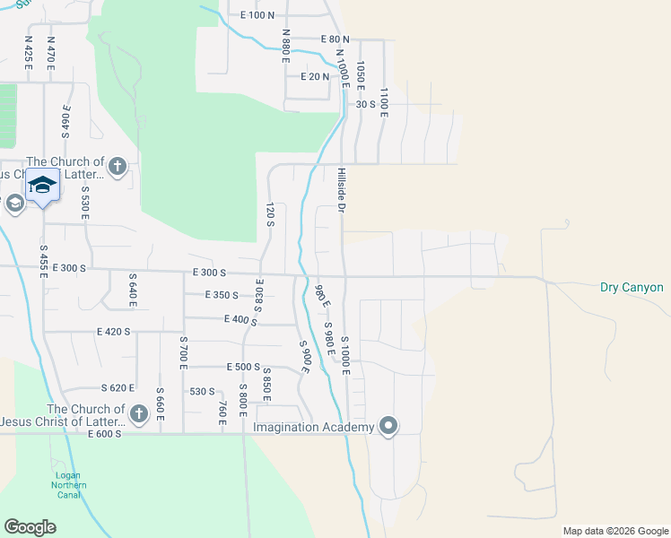 map of restaurants, bars, coffee shops, grocery stores, and more near 991 East 300 South in Smithfield