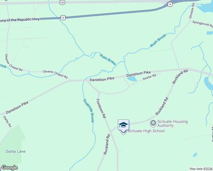 map of restaurants, bars, coffee shops, grocery stores, and more near 520 Danielson Pike in Scituate