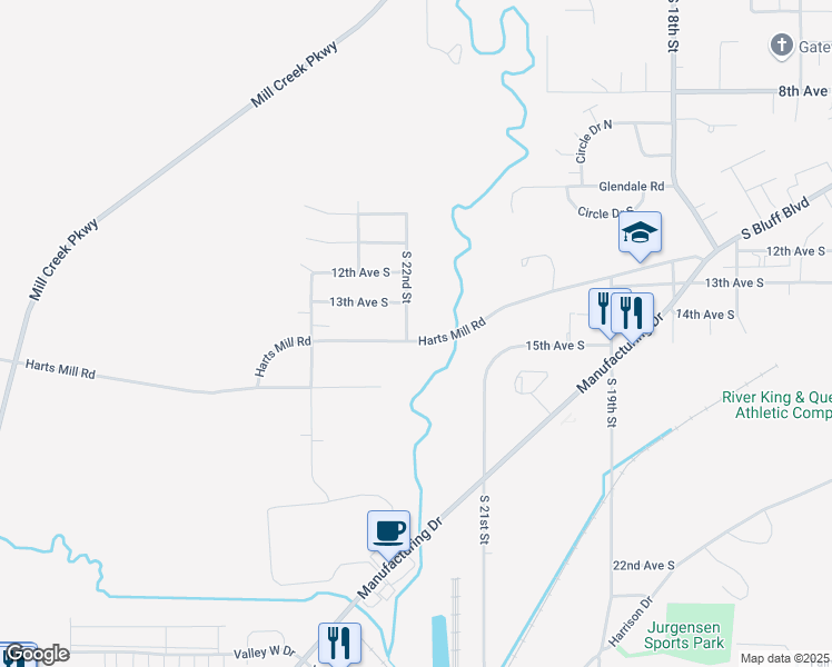 map of restaurants, bars, coffee shops, grocery stores, and more near 1265-1403 South 22nd Street in Clinton