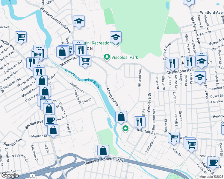 map of restaurants, bars, coffee shops, grocery stores, and more near 8 Baltimore Street in Providence