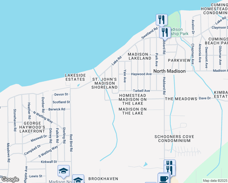 map of restaurants, bars, coffee shops, grocery stores, and more near 1621 Grove Ave in Madison