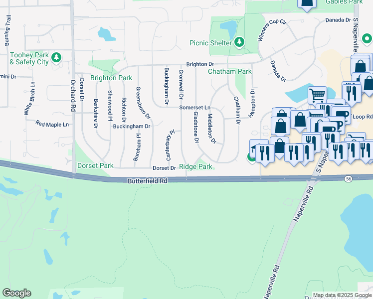map of restaurants, bars, coffee shops, grocery stores, and more near 2053 Cromwell Drive in Wheaton
