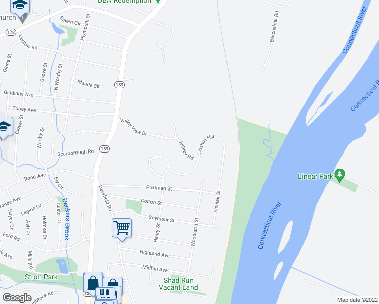 map of restaurants, bars, coffee shops, grocery stores, and more near 14 Ashley Road in Windsor