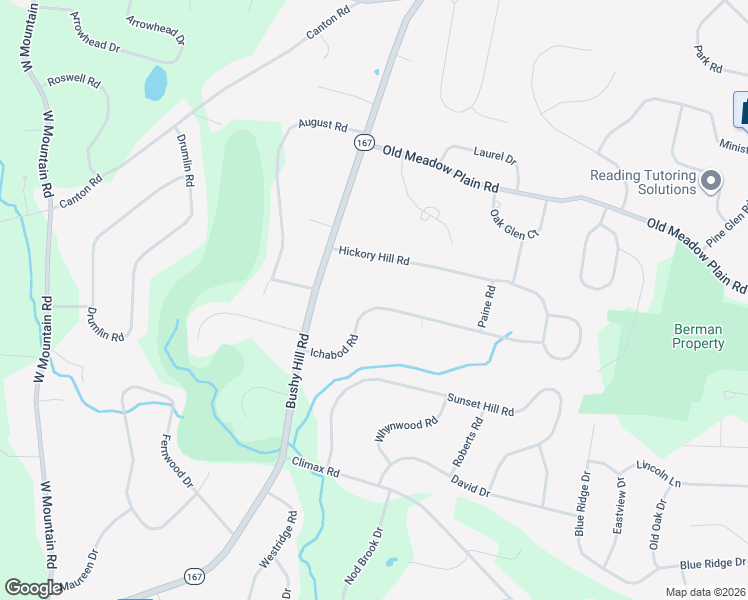 map of restaurants, bars, coffee shops, grocery stores, and more near 20 Ichabod Road in Simsbury