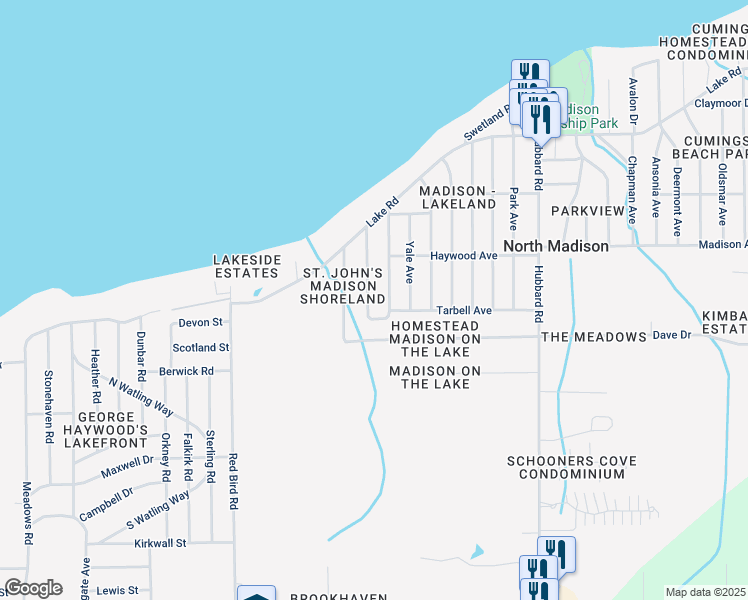 map of restaurants, bars, coffee shops, grocery stores, and more near 1621 Grove Avenue in Madison