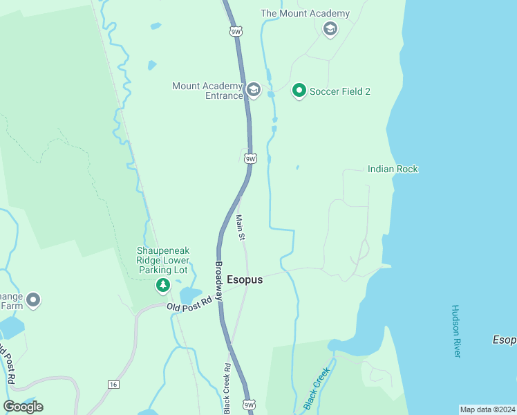 map of restaurants, bars, coffee shops, grocery stores, and more near 112-114 Main Street in Esopus