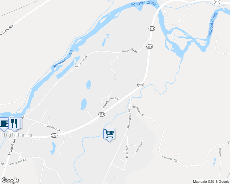 map of restaurants, bars, coffee shops, grocery stores, and more near 210 Schoonmaker Road in High Falls