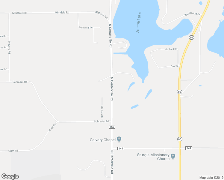 map of restaurants, bars, coffee shops, grocery stores, and more near 66518 North Centerville Road in Sturgis