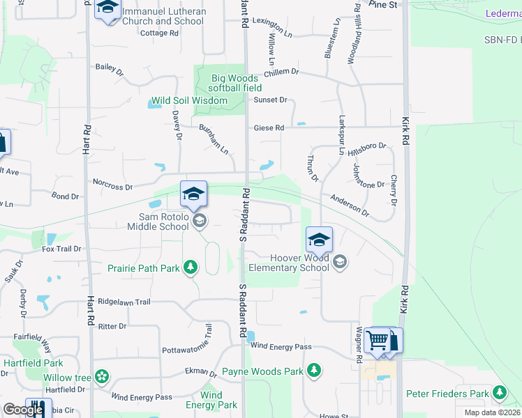 map of restaurants, bars, coffee shops, grocery stores, and more near 1017 Edwards Drive in Batavia