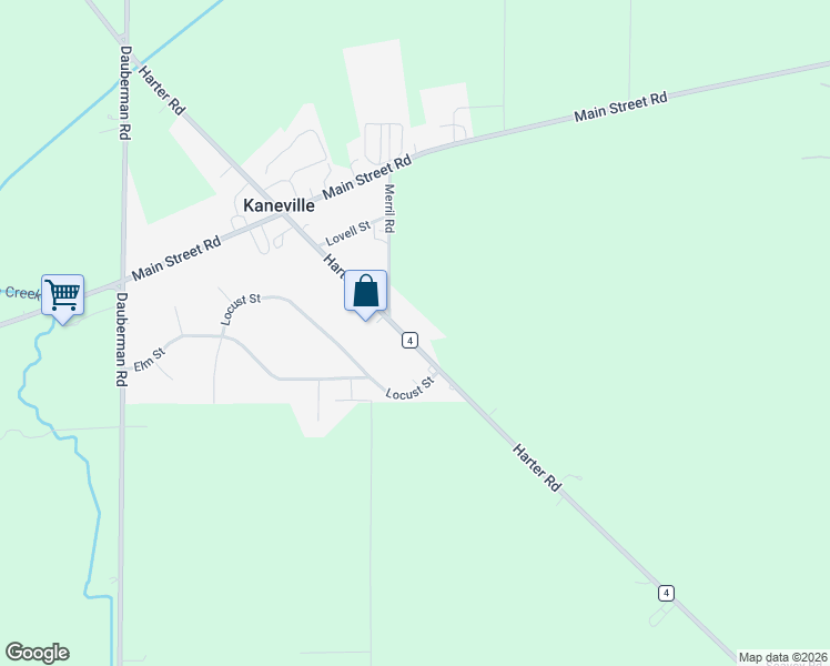 map of restaurants, bars, coffee shops, grocery stores, and more near 2S371 Harter Road in Elburn