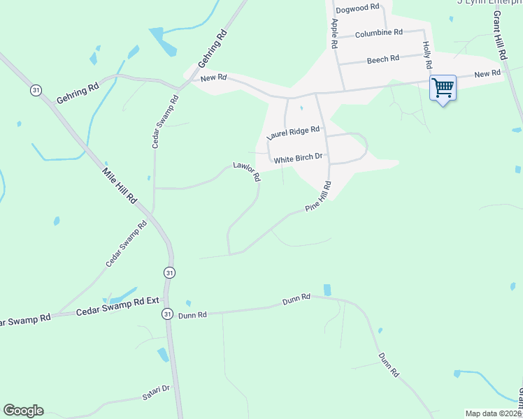 map of restaurants, bars, coffee shops, grocery stores, and more near 95 Lawlor Road in Tolland