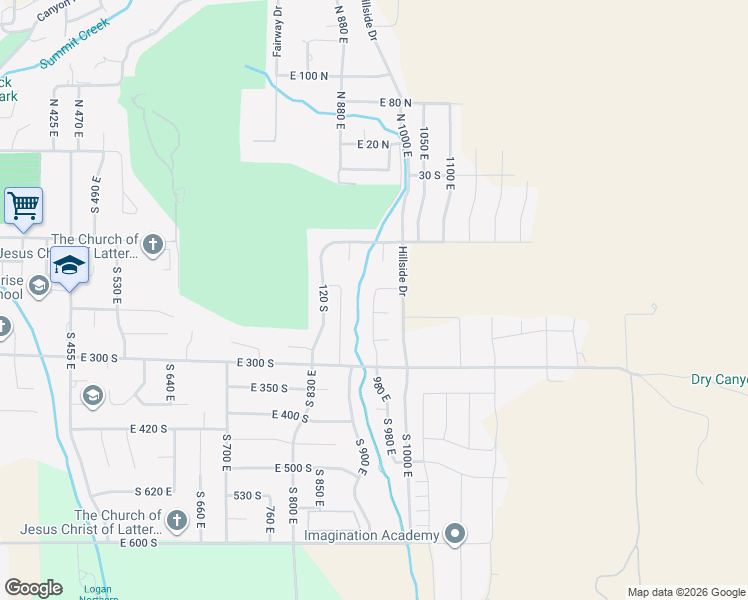map of restaurants, bars, coffee shops, grocery stores, and more near 203 South 980 in Smithfield