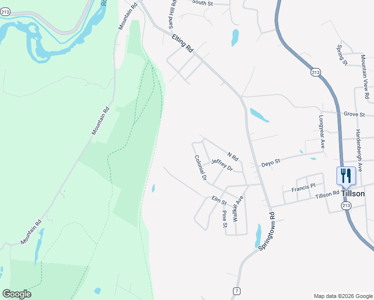 map of restaurants, bars, coffee shops, grocery stores, and more near 41 Colonial Drive in Tillson
