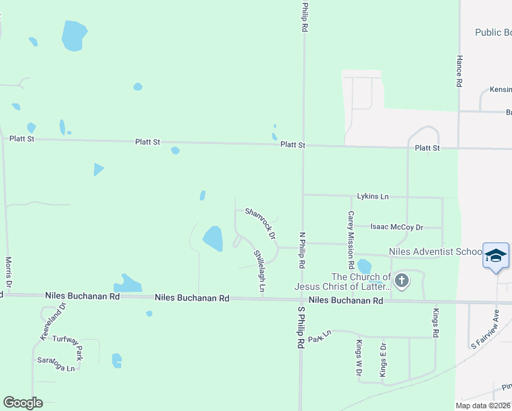 map of restaurants, bars, coffee shops, grocery stores, and more near 330 Shamrock Drive in Niles