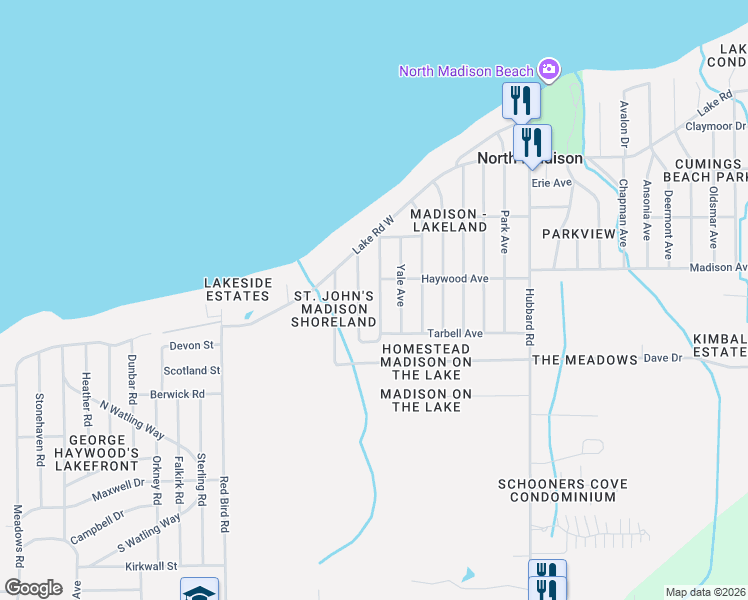 map of restaurants, bars, coffee shops, grocery stores, and more near 1544 Glenview Avenue in Madison