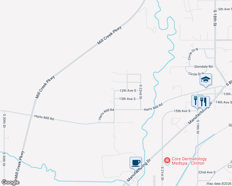 map of restaurants, bars, coffee shops, grocery stores, and more near 2301-2335 12th Avenue South in Clinton
