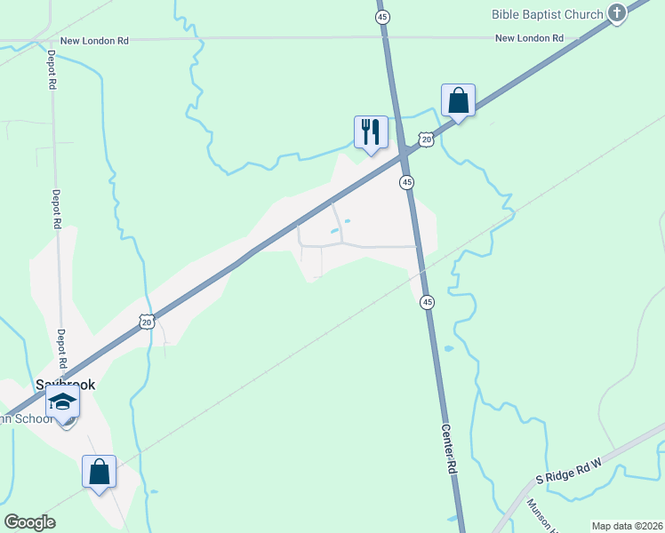 map of restaurants, bars, coffee shops, grocery stores, and more near 7430 Whitewood Drive in Ashtabula