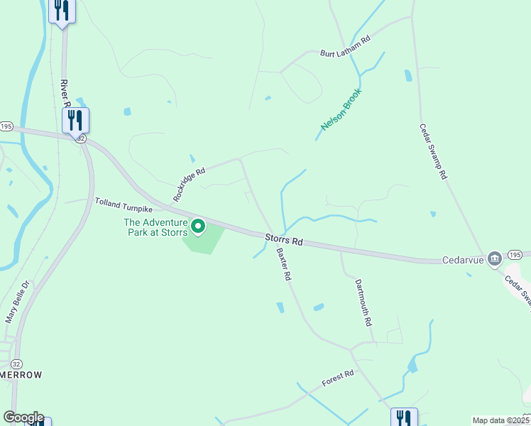 map of restaurants, bars, coffee shops, grocery stores, and more near 240 Baxter Road in Mansfield