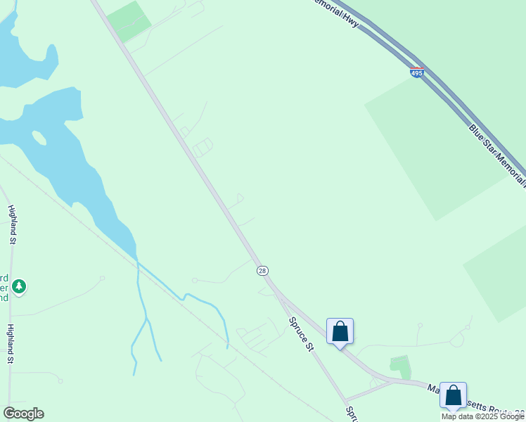 map of restaurants, bars, coffee shops, grocery stores, and more near 1 Justines Way in Middleborough