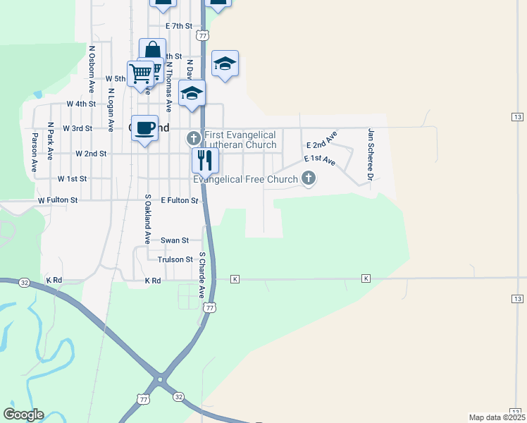 map of restaurants, bars, coffee shops, grocery stores, and more near 205-299 South Engdahl Avenue in Oakland