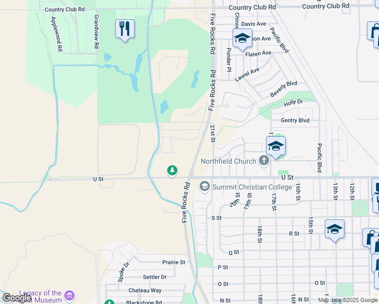 map of restaurants, bars, coffee shops, grocery stores, and more near 2305 Silver Spur Court in Gering