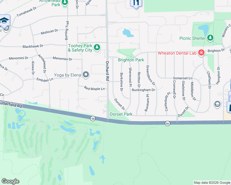 map of restaurants, bars, coffee shops, grocery stores, and more near 2007 Dorset Drive in Wheaton