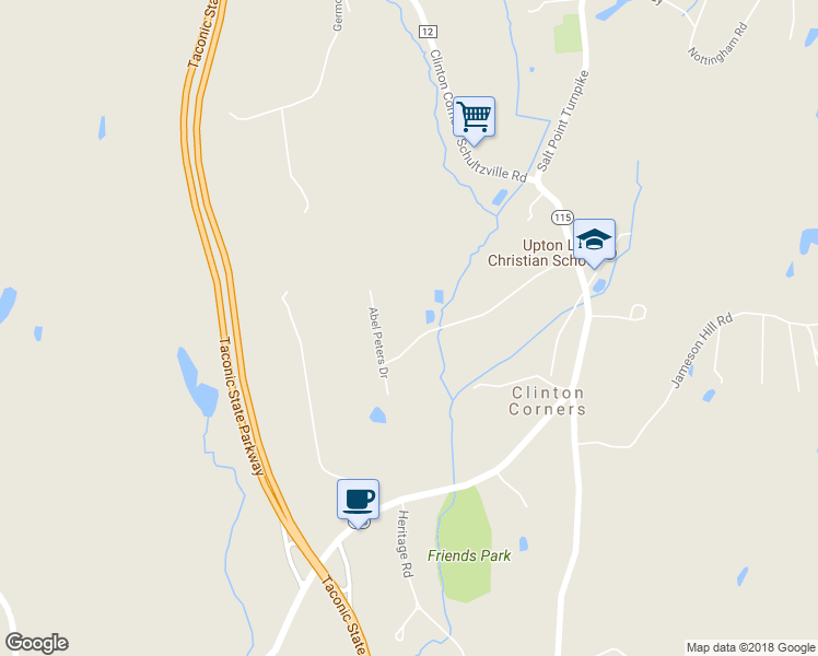 map of restaurants, bars, coffee shops, grocery stores, and more near 76 Talleur Lane in Clinton Corners