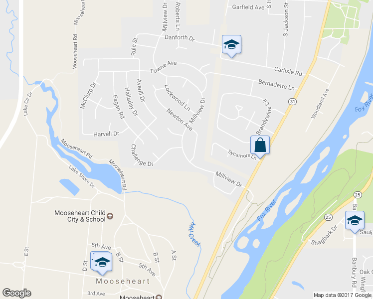 map of restaurants, bars, coffee shops, grocery stores, and more near 1460 Millview Drive in Batavia
