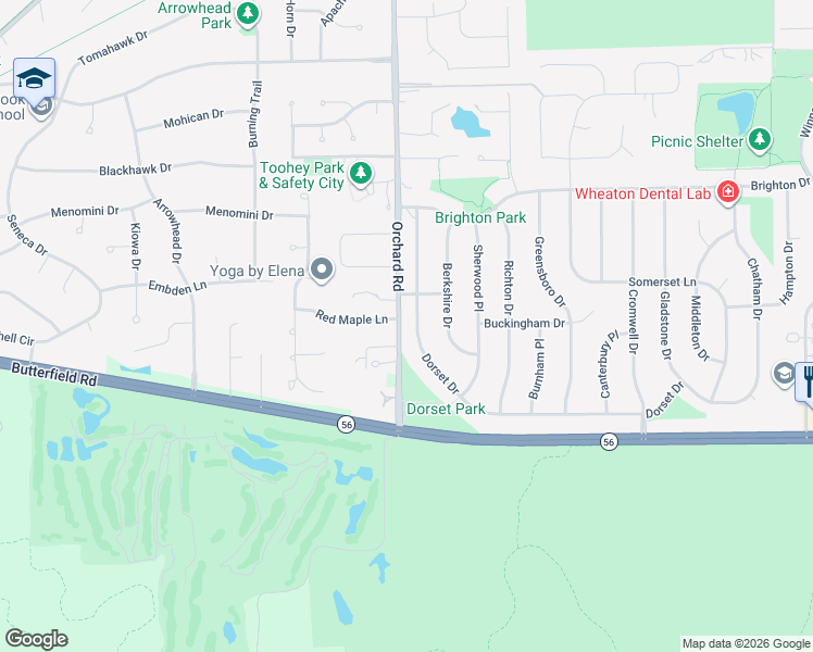 map of restaurants, bars, coffee shops, grocery stores, and more near 2007 Dorset Drive in Wheaton
