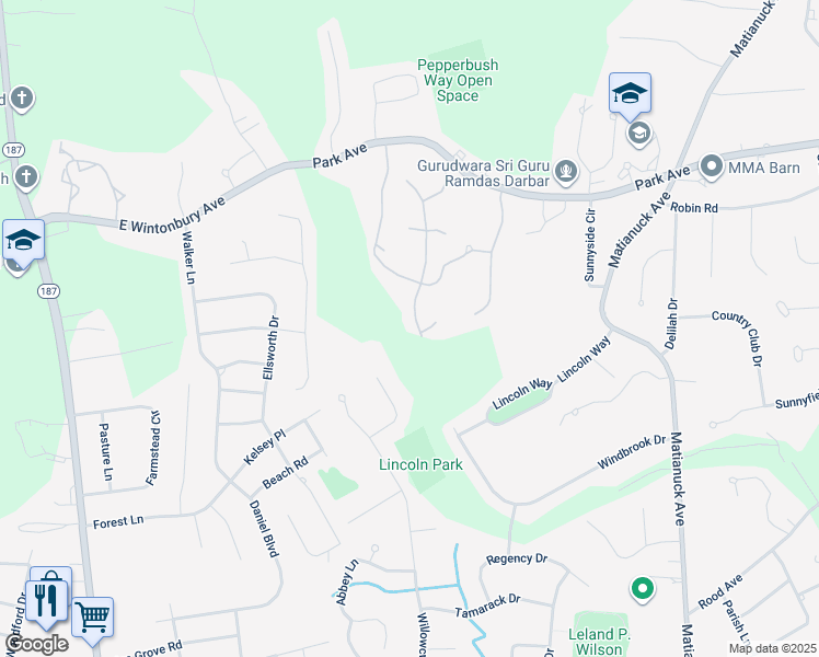 map of restaurants, bars, coffee shops, grocery stores, and more near 28 River Town Road in Windsor