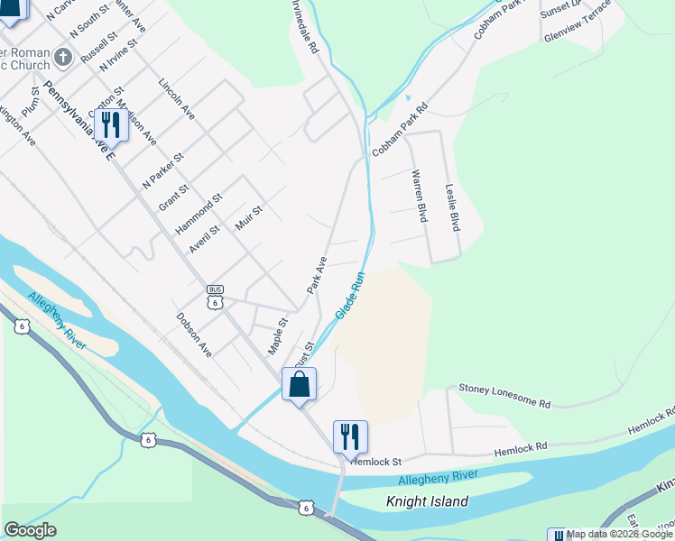 map of restaurants, bars, coffee shops, grocery stores, and more near 8 Mead Street in Warren