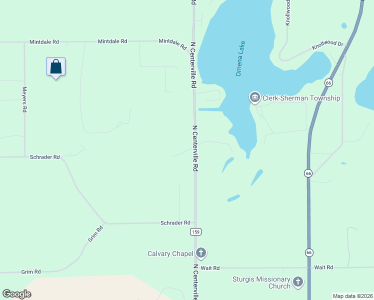 map of restaurants, bars, coffee shops, grocery stores, and more near 66518 North Centerville Road in Sturgis