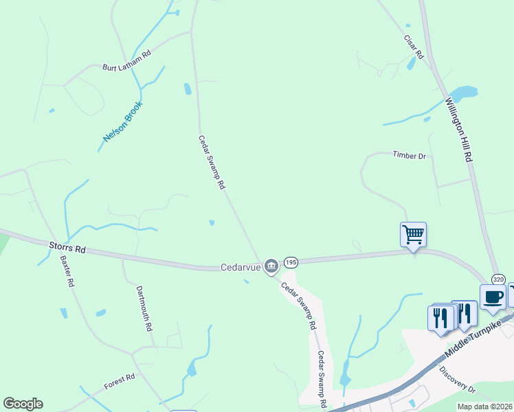 map of restaurants, bars, coffee shops, grocery stores, and more near 10 Cedar Swamp Road in Mansfield