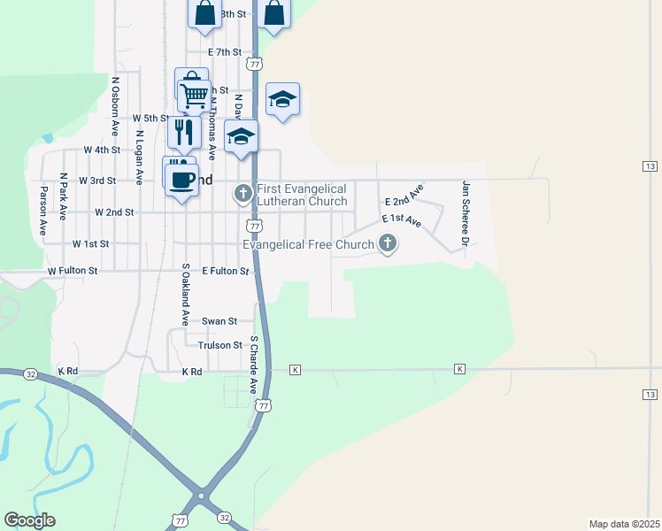 map of restaurants, bars, coffee shops, grocery stores, and more near 205-299 South Engdahl Avenue in Oakland