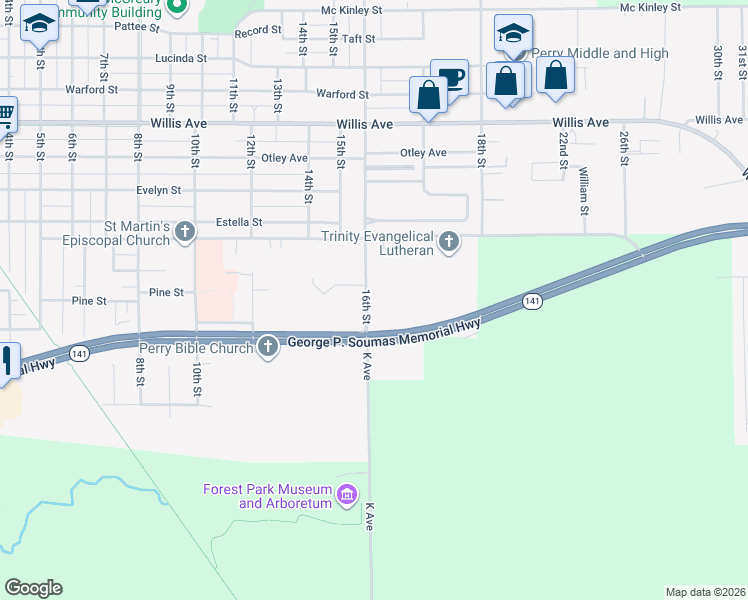 map of restaurants, bars, coffee shops, grocery stores, and more near 2524 Perry Park Avenue in Perry