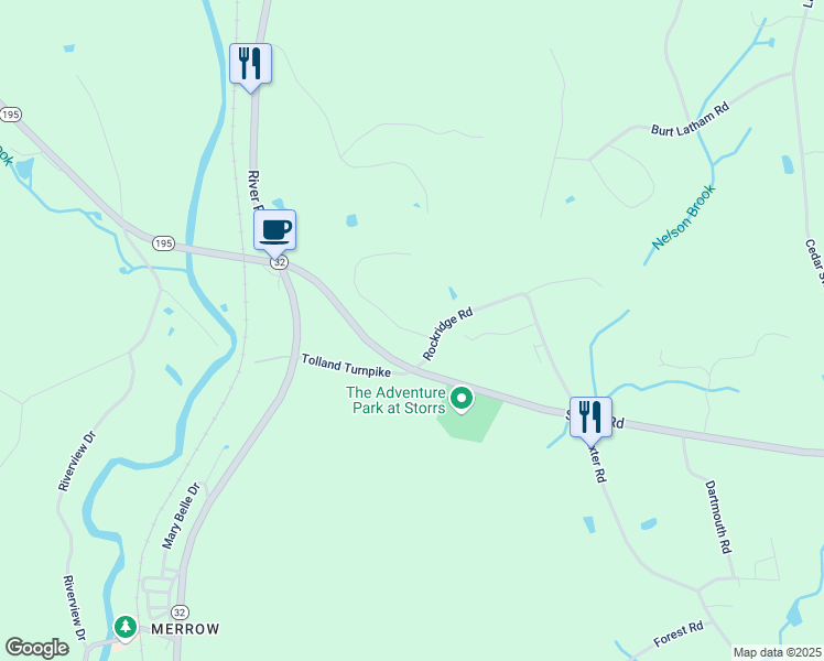 map of restaurants, bars, coffee shops, grocery stores, and more near 16 Homestead Drive in Mansfield